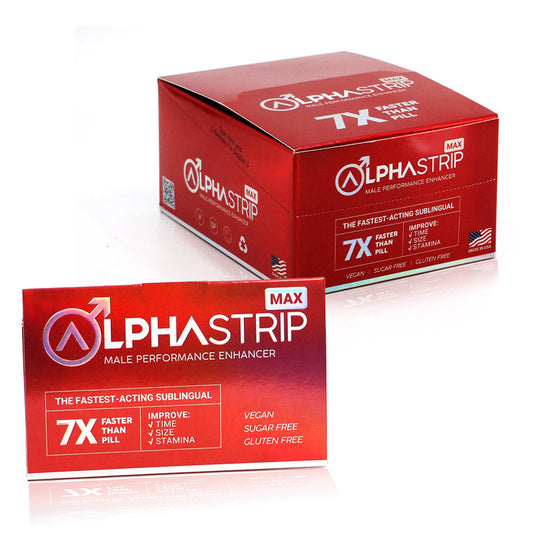 Alpha Strip erectile dysfunction strips dissolve quickly under the tongue, working in just 15 minutes to enhance performance, stamina, and erections naturally.